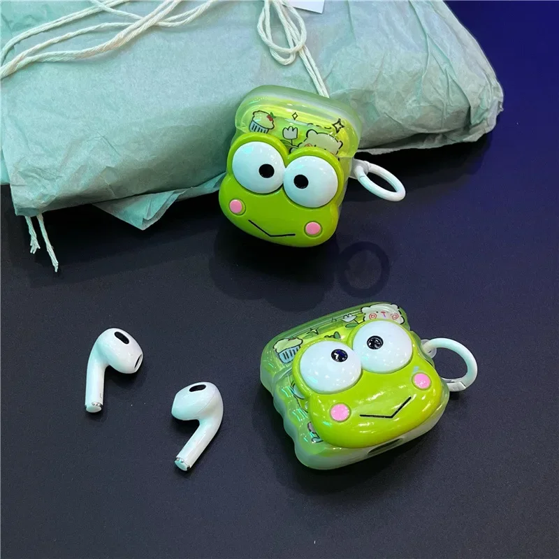 Cartoon Frog Case for AirPods 4 Airpod 1 2 3 Pro Pro2  Bluetooth Earbuds Charging Box Protective Earphone Case Cover