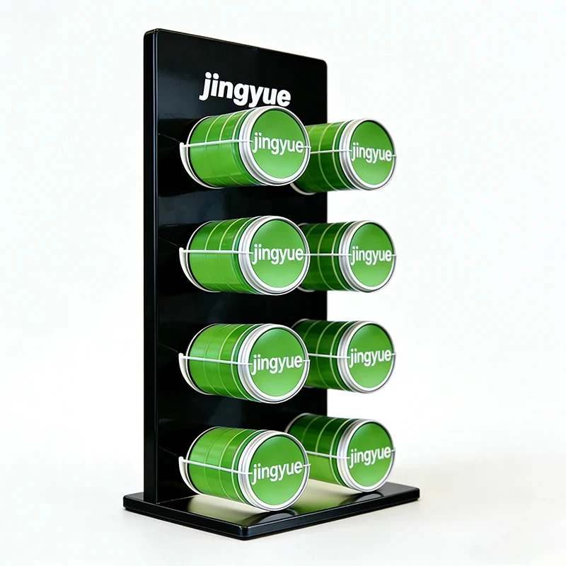 custom.Smoke Shop Modern Polished Black PMMA Pouches Holder Acrylic Snus Can Dispenser Display Stand Cabinet Ra