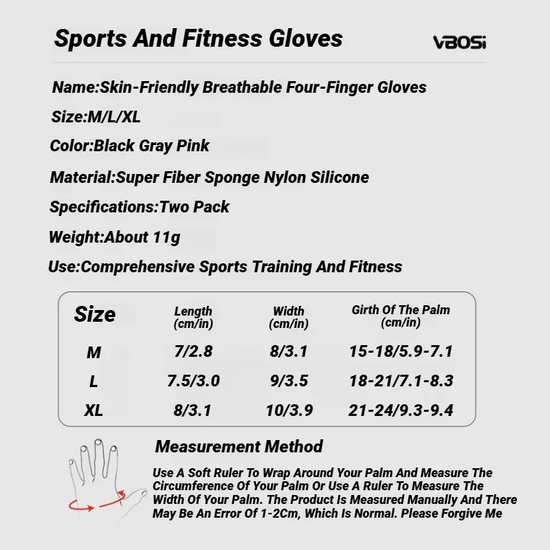 Lightweight Four-Finger Workout Gloves Non-Slip Grip For Fitness Weightlifting Training Men And Women High Quality Non-Slip image 6