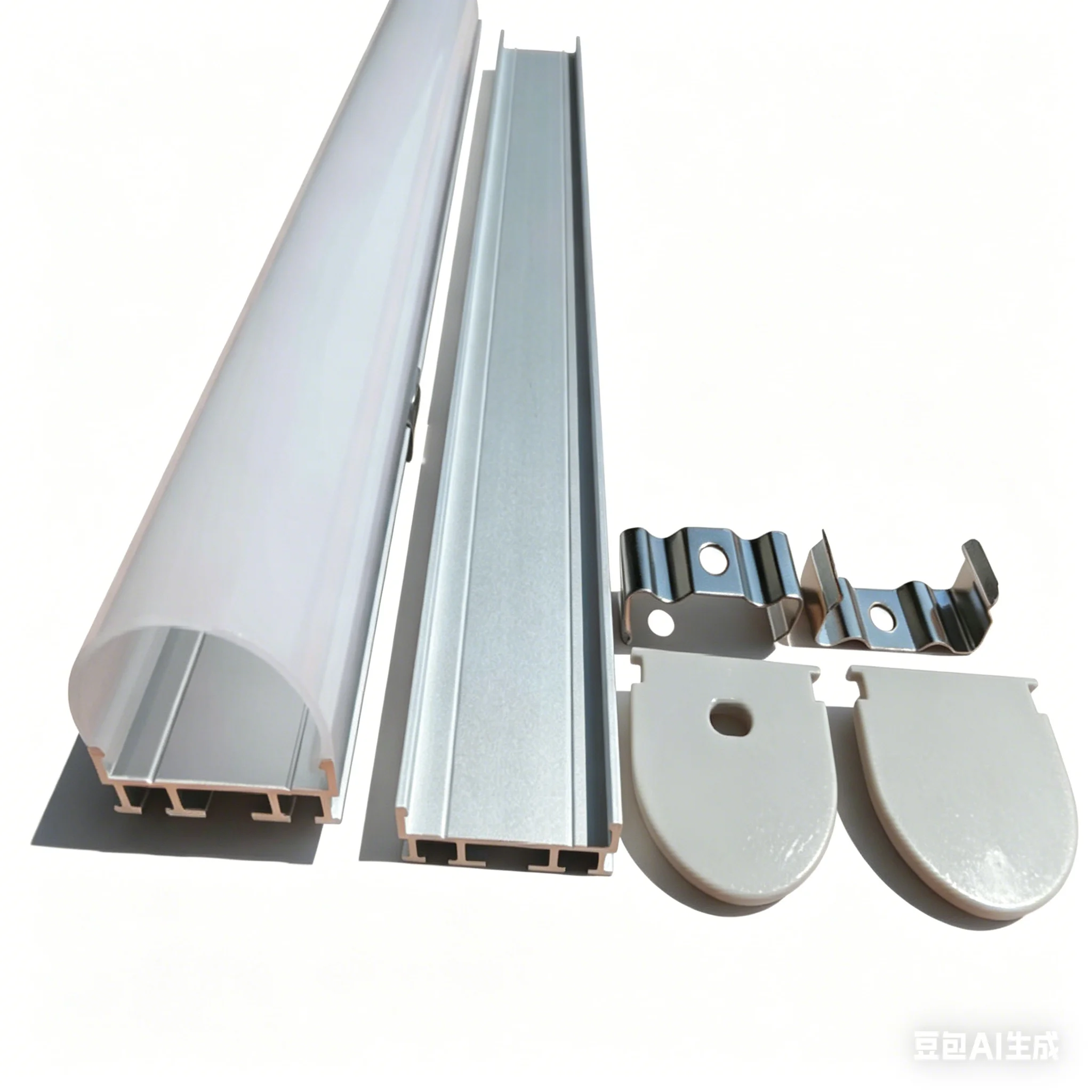 2m/pcs  Profile Channel With Milky White PC Diffuser Cover U/V Shape Extruded Housing For LED Strip Linear Lamp Home Indoor