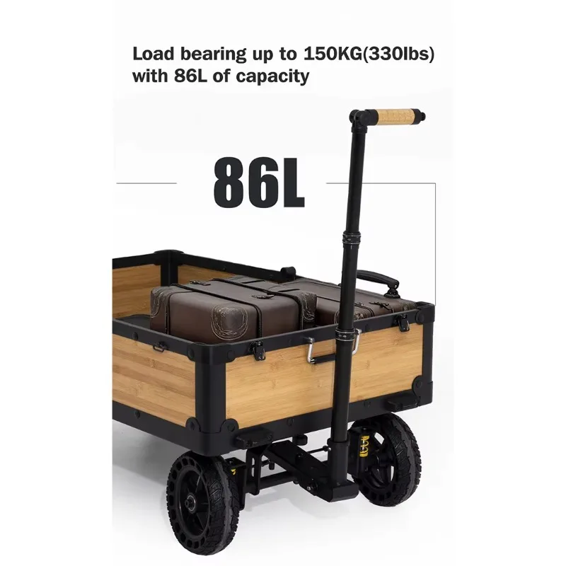 Outdoor Portable Beach Garden Wagon - Folding Utility Vehicle, Heavy Duty Foldable Fishing and Camping Trolley