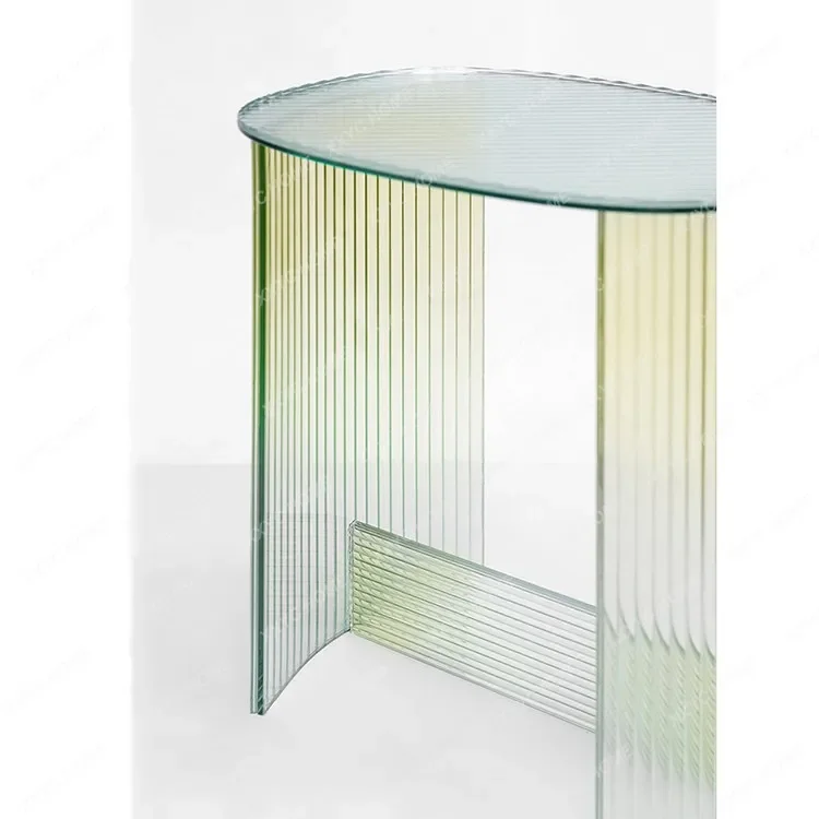 Gradient living room striped acrylic home sofa side table