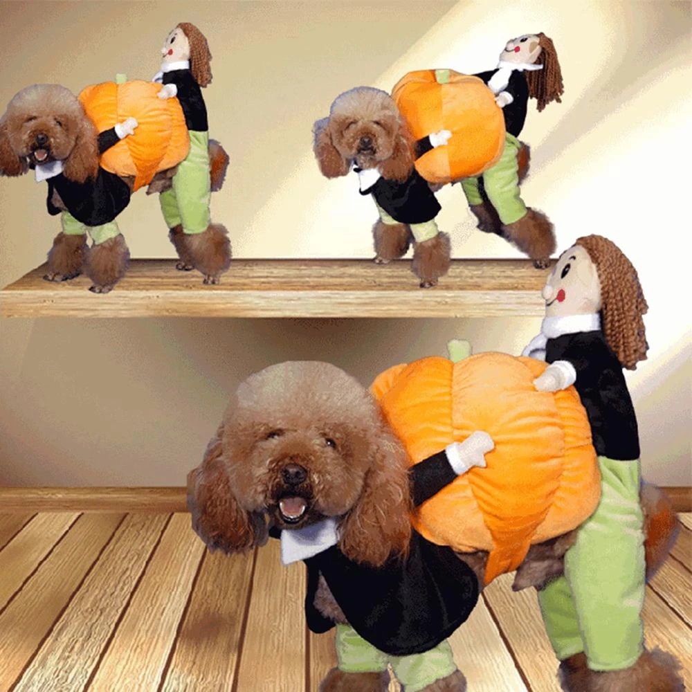 Pet Cosplay Costume Pumpkin Costume Suit Dog Cat Clothes Small Medium Dog Leotard Coat Dog Funny Halloween Christmas Clothing