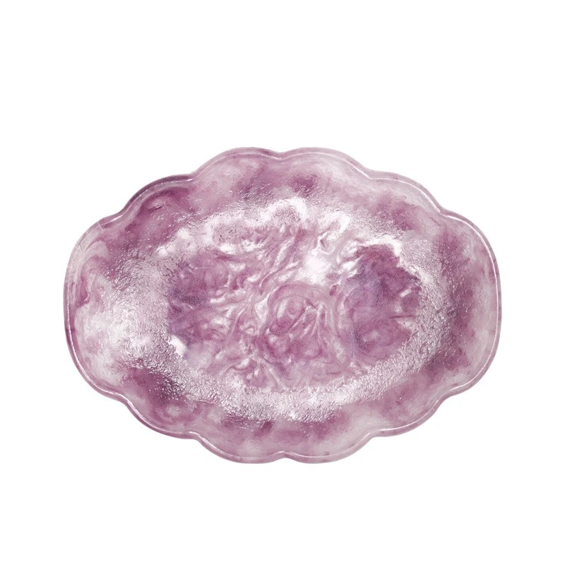 

Glazed pot bearing dry brewing table Pastel begonia flower shadow pot bearing tea tray Kung Fu tea set Ceramic national style