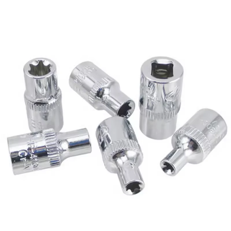 6Pcs 1/4" Ratchet Socket Set Torque wrench Torx Star Female Socket Adapter E Socket Driver Joint Hand Tools E4 E5 E6 E7 E8 E10 image 4