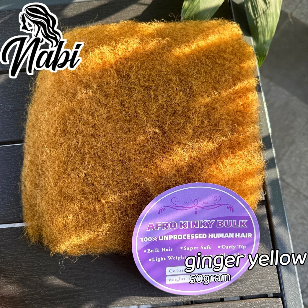 Wholesale Afro Kinky Bulk Hair 50g/pack for Twist Braids Remy Human Hair for Locs Repair Crochet Braiding Hair Extension