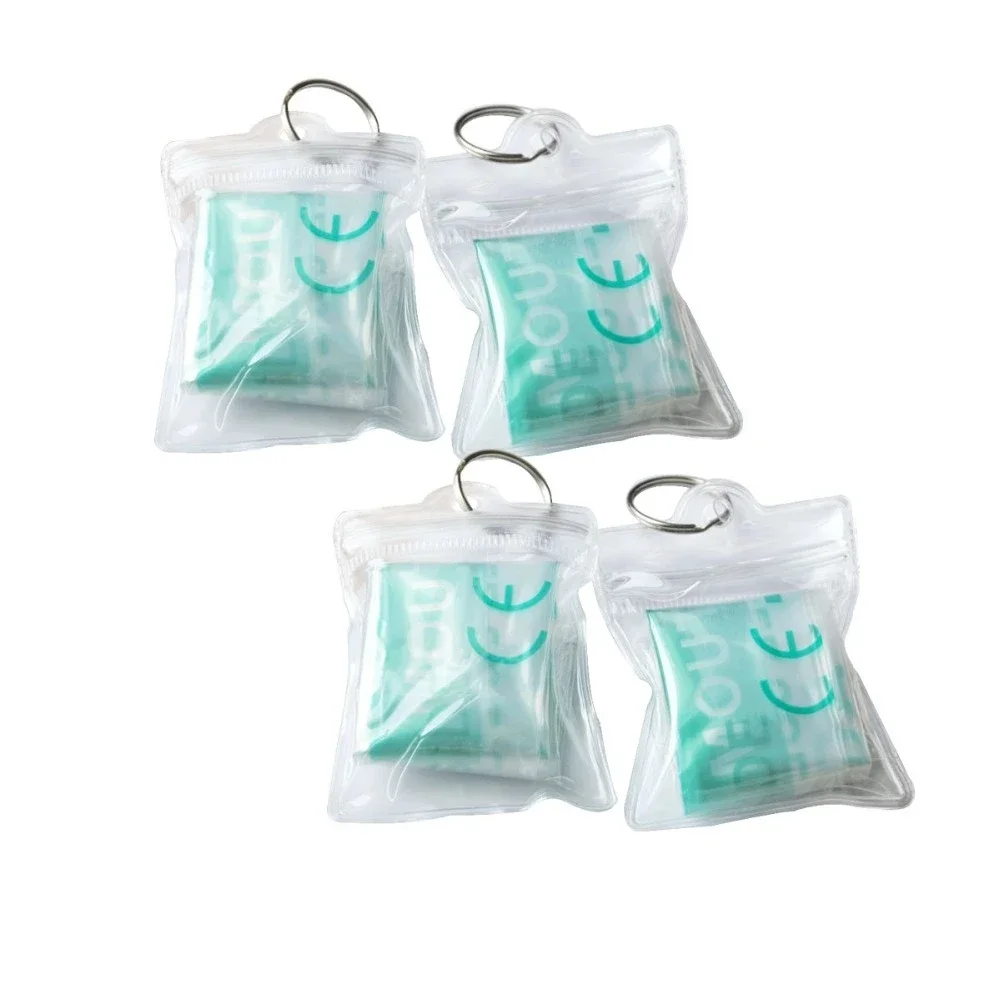 PVC Transparent CPR Resuscitator Mouth Breather Keychain Emergency Face Shield First Aid Cardio Pulmonary Resuscitation Valve