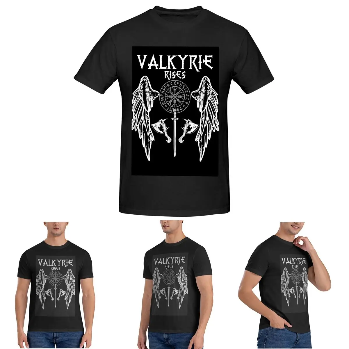

Ladies Valkyrie Valkyrie Viking Valhalla Odin Fighter Gift T-Shirt for Men Cotton T Shirts Men's Short Sleeve O-Neck Clothes