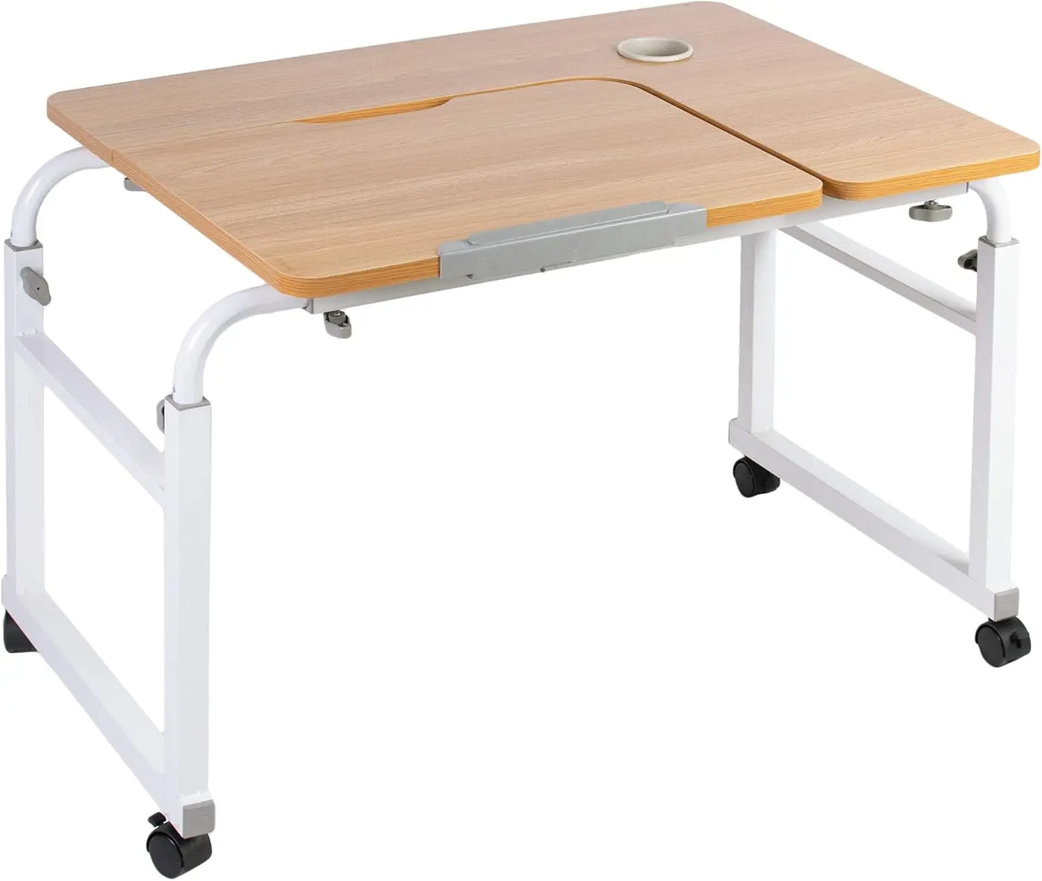 Mesa móvel ajustável em altura e comprimento para crianças e adultos, tampo de mesa inclinado, estação de trabalho ergonômica interativa rolante