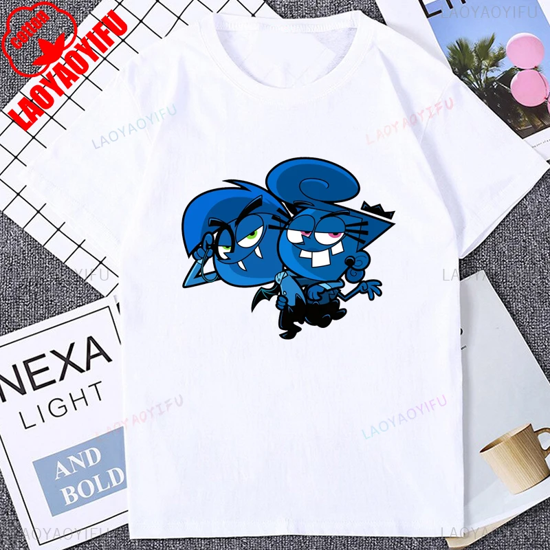 مضحك تيمي واندا كوزمو الجرافيك The Fairly Oddparents تي شيرت موضة عادية فضفاض التنفس الراحة القطن Y2k للجنسين تي شيرت