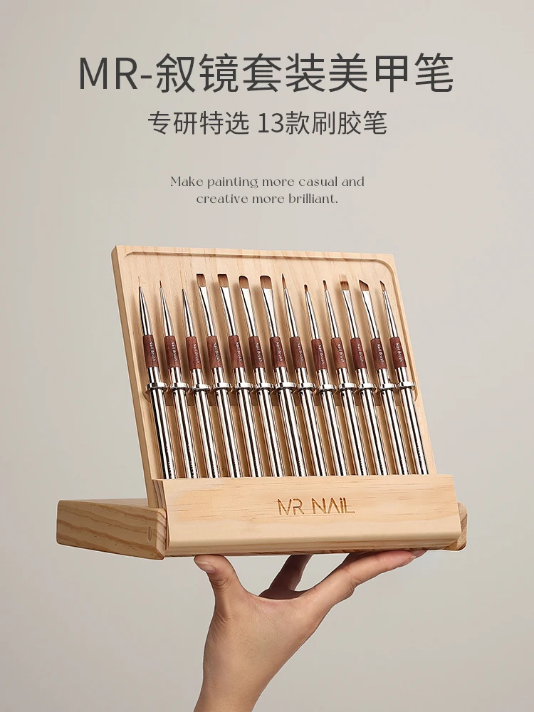 MR NAIL Professional Nail Art Brush Set Large Square Semi-circular Light Therapy Brush Triangular Flower Painting Sweeping Pen image 3