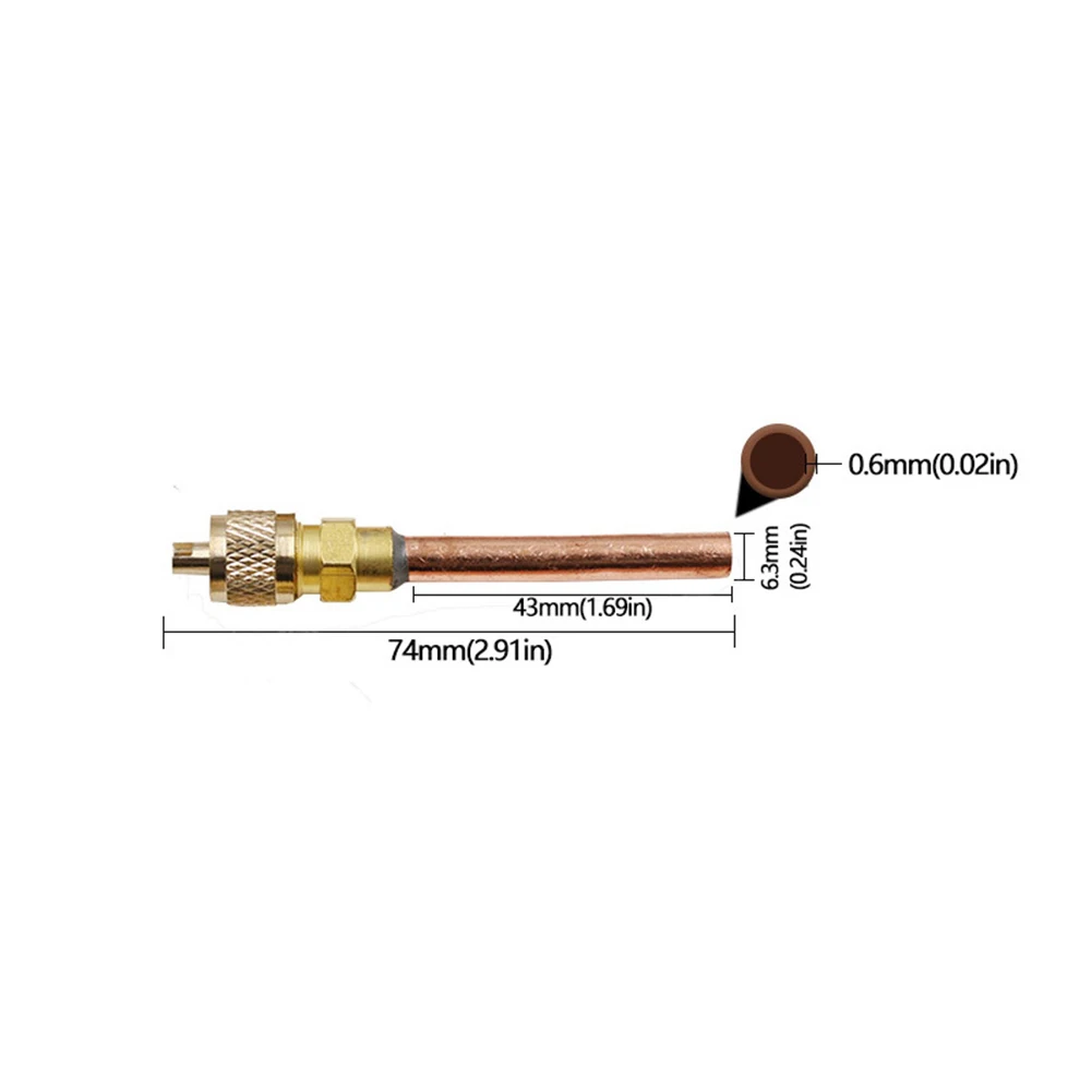 5pcs Maintenance Valve One-way Valve 74mm Length Stem Core Refrigeration Check Fluoride Nozzle HVAC Accessories