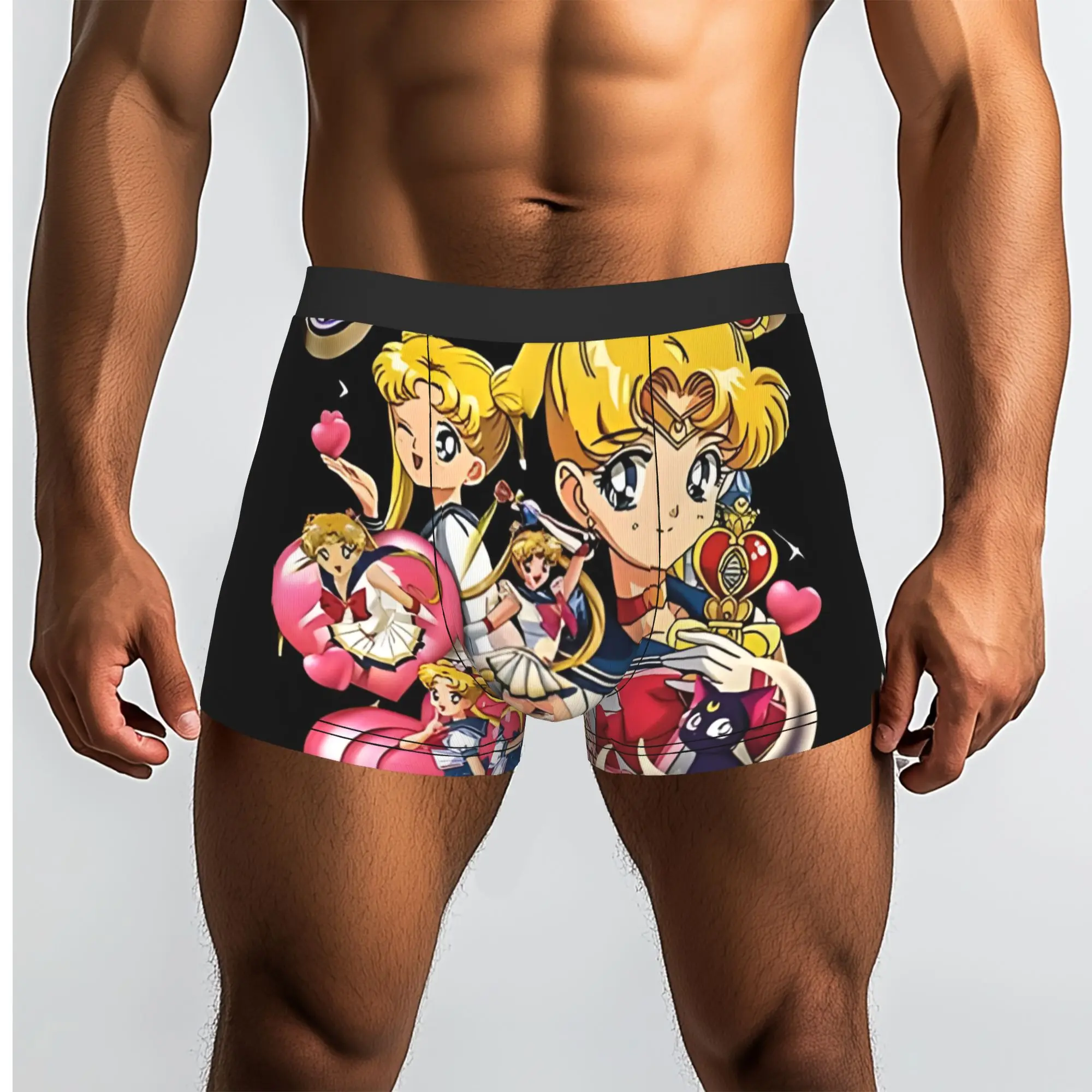 

Трусы Usagi Tsukino Bandai Sailor Moon, мужские трусики, мужское нижнее белье, шорты с принтом, трусы-боксеры