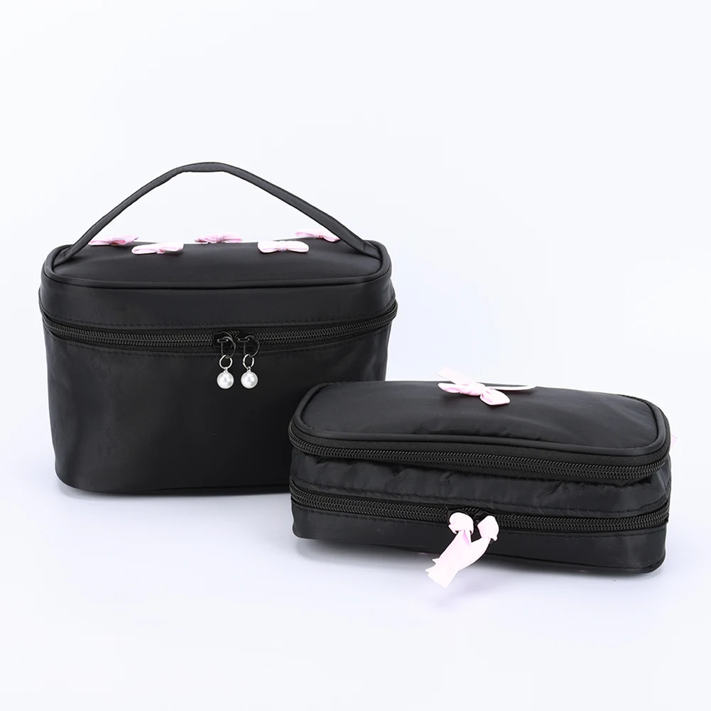 Travel Makeup Bag Bow for Women Cute Makeup Organizer with Zipper Cosmetic Bag for Travel Essentials