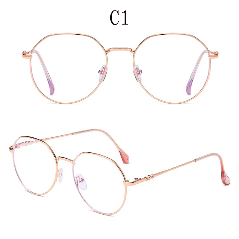 مكافحة الضوء الأزرق المعادن المضلع قصر النظر نظارات النساء الرجال الكمبيوتر النظارات البصرية للجنسين حملق #5