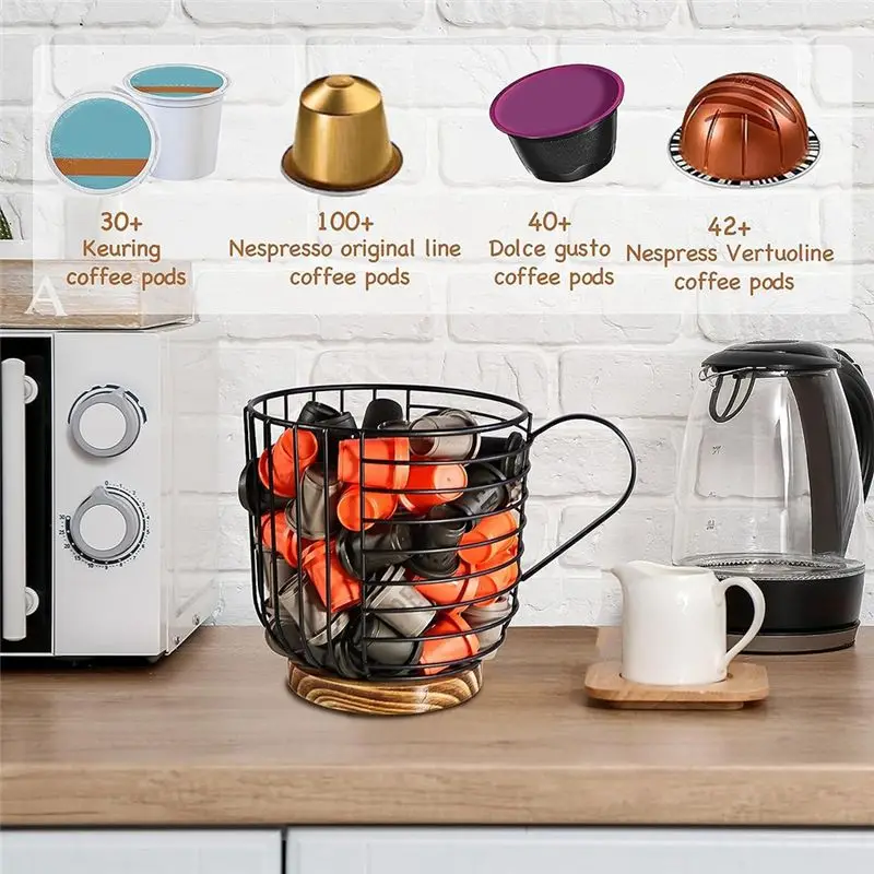

A24I Coffee Filter Holder with Lid, Coffee Filters Storage, Wooden Coffee Filter Container Basket, Round Capacity