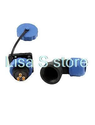 SD20 3 Pin Square Elbow Waterproof Aviation Connector Plug Socket IP68