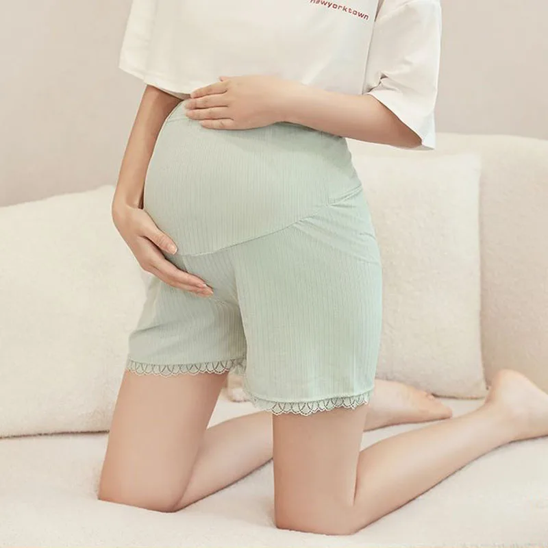 Pregnant Women's Safety Pants Leggings Summer Thin style Ice Silk Cool Feeling Low-waisted Shorts Pregnant Women's Clothing