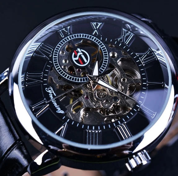 Fully Automatic Movement Mechanical Watch for Men 2024 New Business Casual Breathable Leather Band Sport Watches