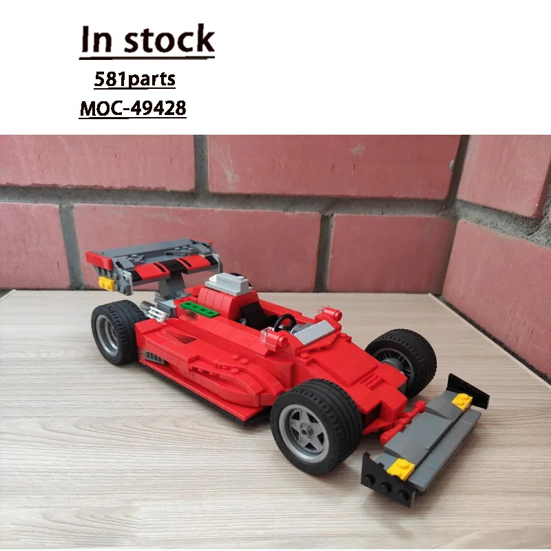 MOC-49428 Classico Nuovo Sport Rosso Supercar Racing Building Blocks Modello, 581 Pezzi, Regalo Giocattolo di Compleanno per Ragazzi e Bambini