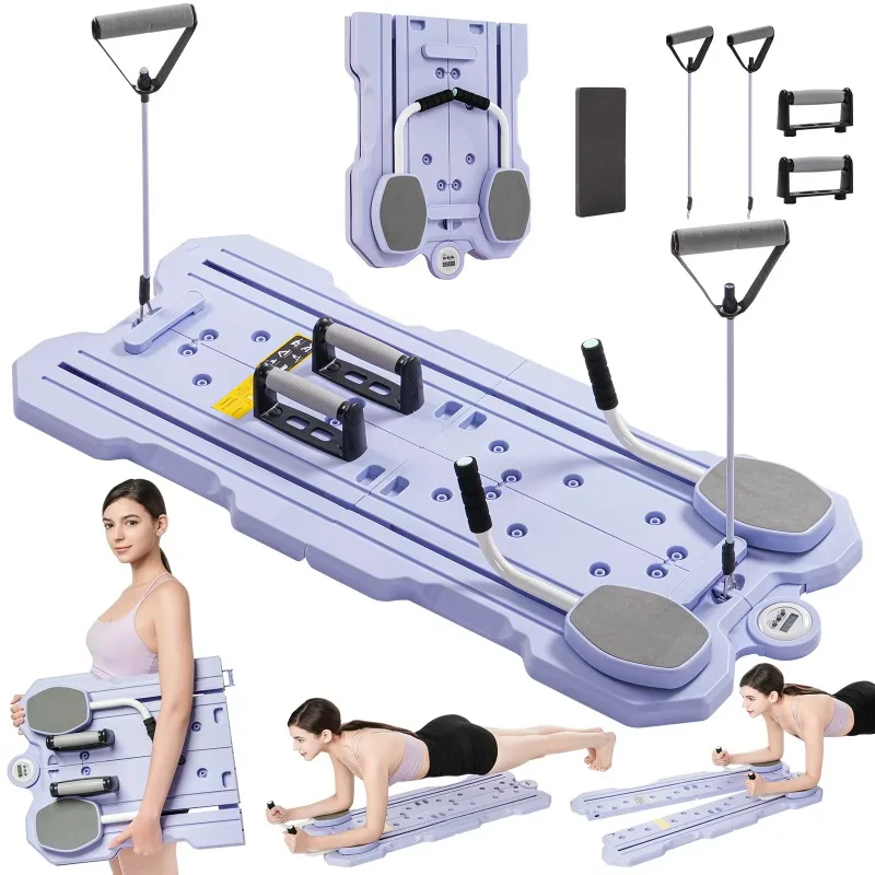 5 in 1 Multifunctional Foldable Abdominal Wheel Home Fitness Crossover Yoga Pilates Board Platform
