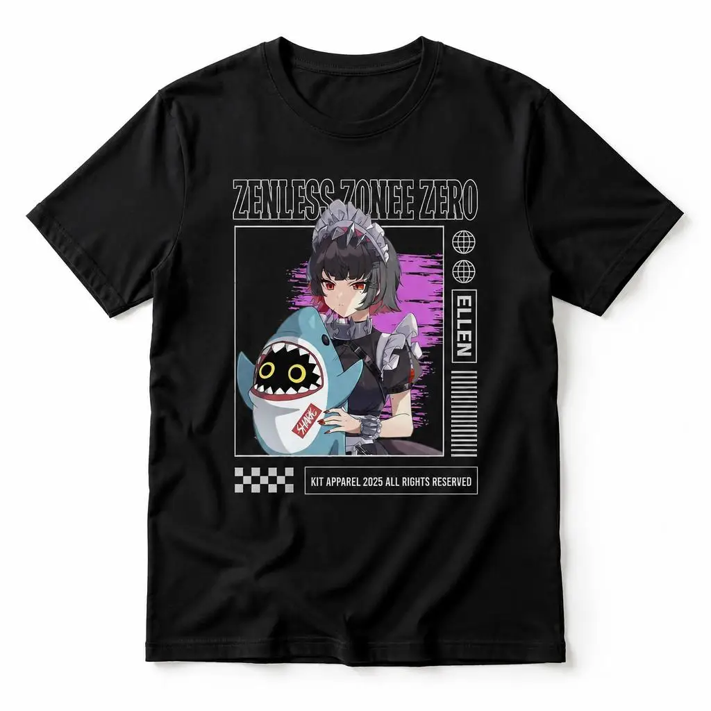 Ellen Joe Zenless Zone Zero Men Retro T Shirt 100% Cotton Clothing Fun Short Sleeve Tee Gift T-Shirts