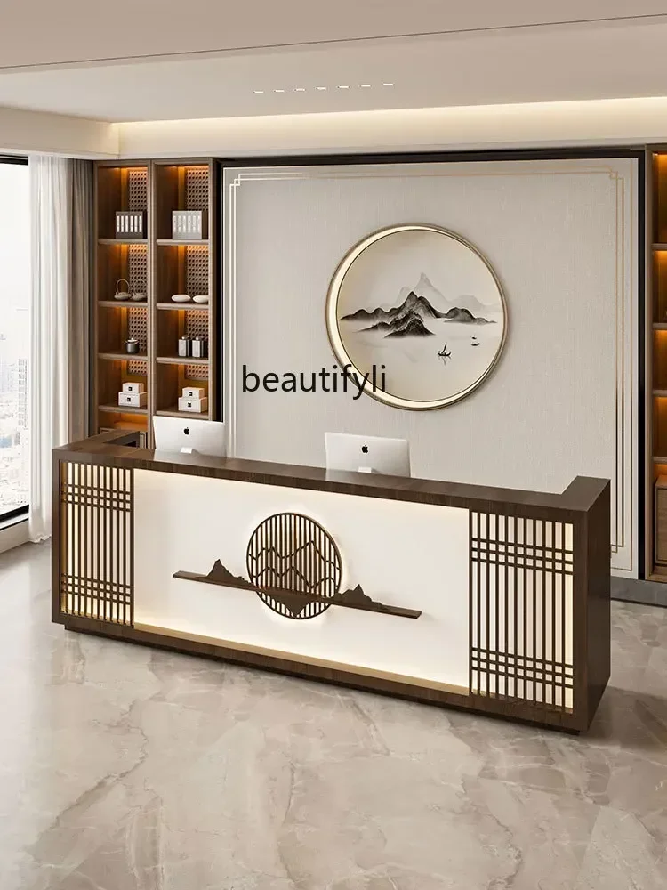 Chinese Style Reception Counter Cashier Ear Cleaning Foot Massage Store Reception Pavilion of Regimen Service Retro Bar