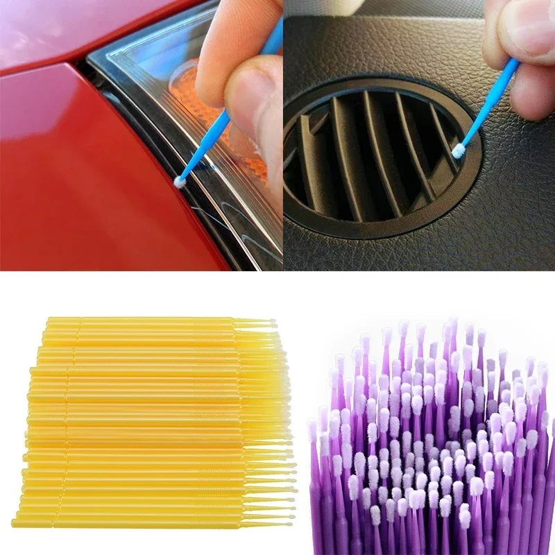 Pinceles desechables para mantenimiento de coche, accesorios de Punta pequeña de 1,2mm, 50 piezas