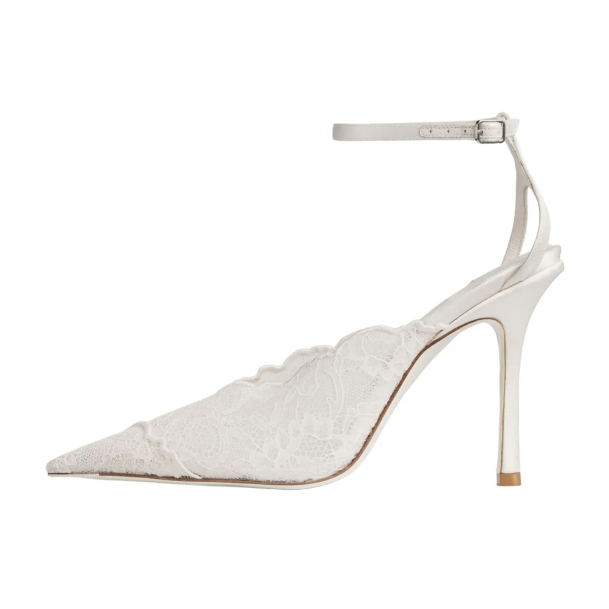Kiva - Lace Embroidery Metal Pointed Heels Pink detail 8