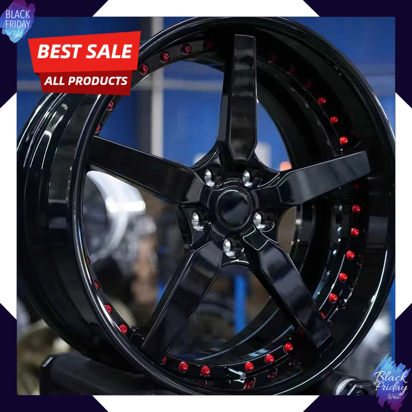 

Hot-selling 2 Piece Forged Wheels Black Chrome 5x112 5x114.3 5x120 Five Spoke Wheel Rims 19 20 21 22 23 24inch Custom for bmw