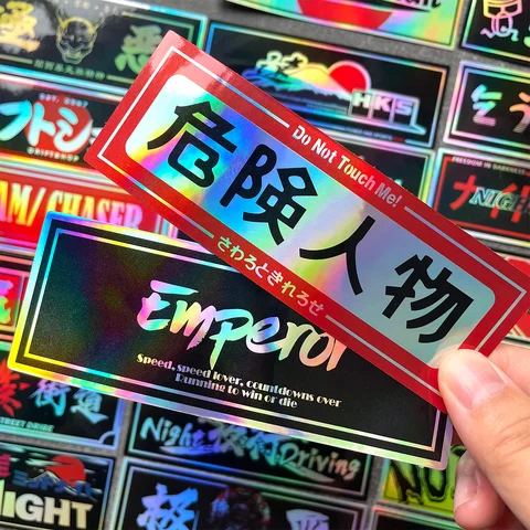 24 шт./лот лазерная радуга Speedhunters Oni Samurai JDM Good Lucky гоночный автомобиль виниловые наклейки аксессуары для мотоциклетного шлема топ 8 наклейки jdm - №7