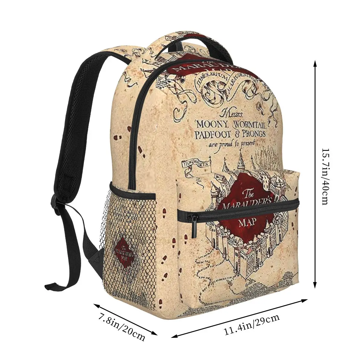 Beige Map The Marauders Map Backpack Hot Sale Daypack Large Capacity Kids BookBag School Bag Shoulder Bags for Men Women view 2