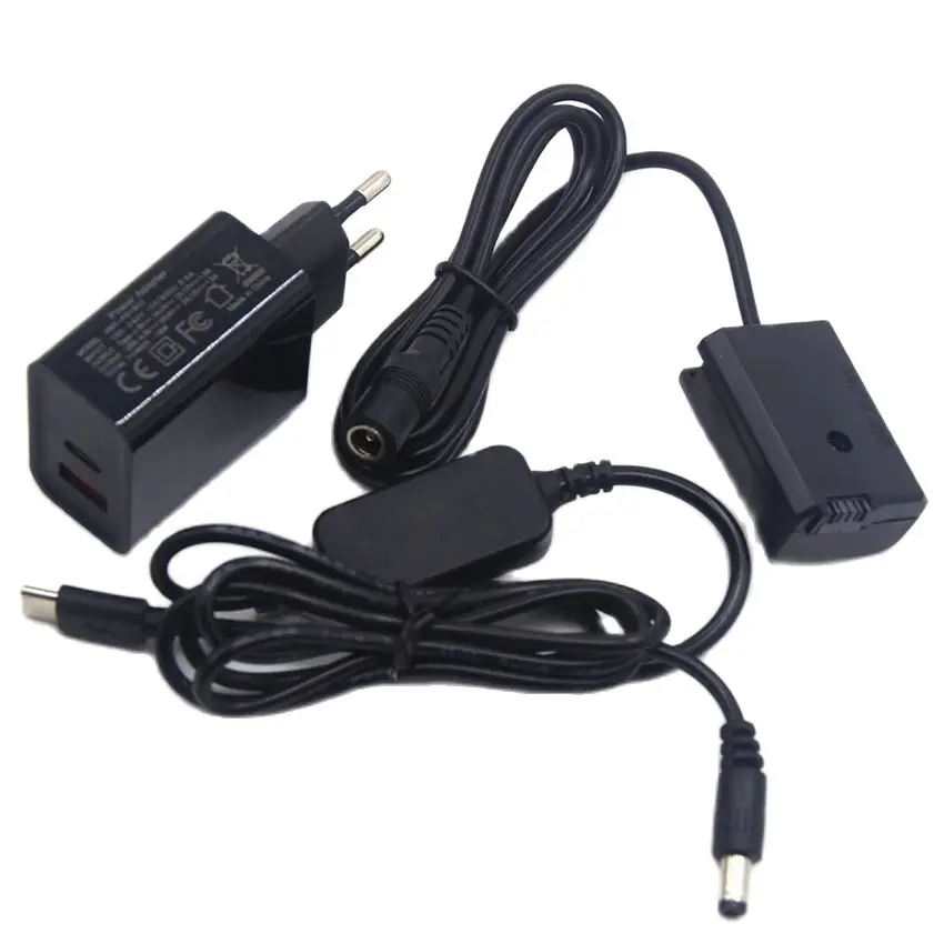 Cargador PD 3.0, Cable USB C DC, Batería Ficticia NP-FW50 para Cámaras Sony A3500, A6000, A6300, A6500, A7000, A7II, A7R, A7RII, A7, A7SII, ZV-E10