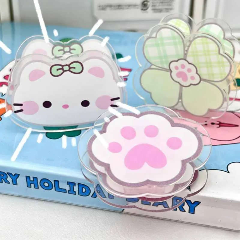 48pcs/lot Kawaii Four-Leaf Clover Cat Paw Clip Cute Photo Craft DIY Decoration Notes Letter Paper Clips Office School Supplies