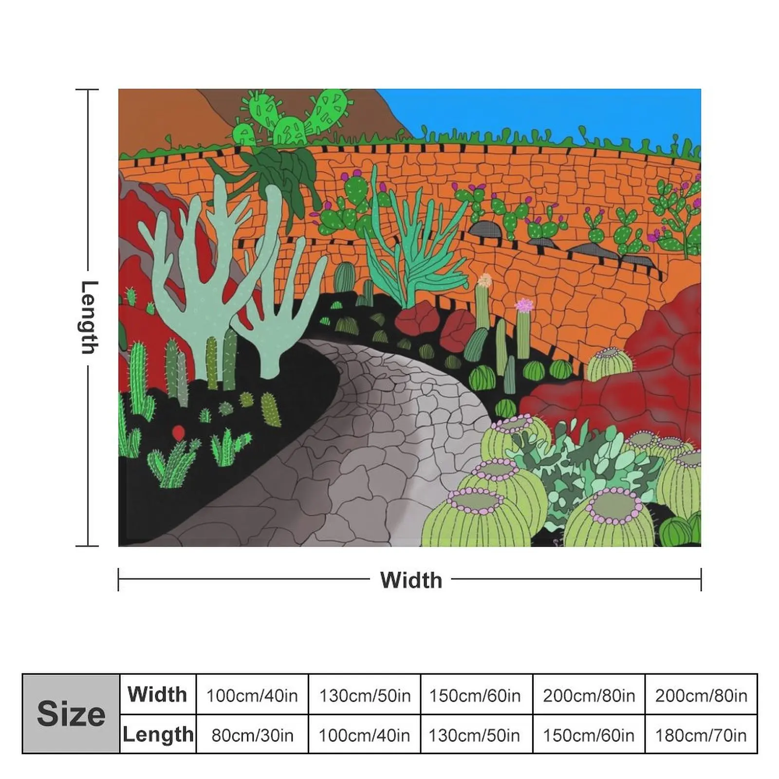 Cactus Garden Lanzarote Canary Islands Spain Spanish Art Throw Blanket for sofa Luxury Thicken blankets and throws Blankets