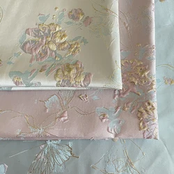 100*150cm Butterfly Jacquard Woven Gold Relief Fabric Light Luxury Chinese Style Yarn Dyed Fabric For Diy Sewing Dress Shirts