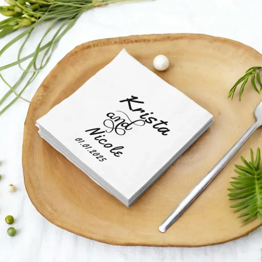

50Custom Napkins For Party,Personalized Wedding Napkins,Proposal Bridesmaid Monogram Cocktail Napkin,Special Engagement Napkins