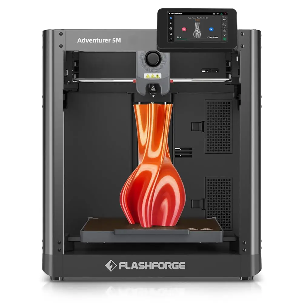 

FLASHFORGE Adventurer 5M 3D Printer with Fully Auto Leveling System, Max 600mm/s High-Speed, 280℃ Quick-Detach Nozzle