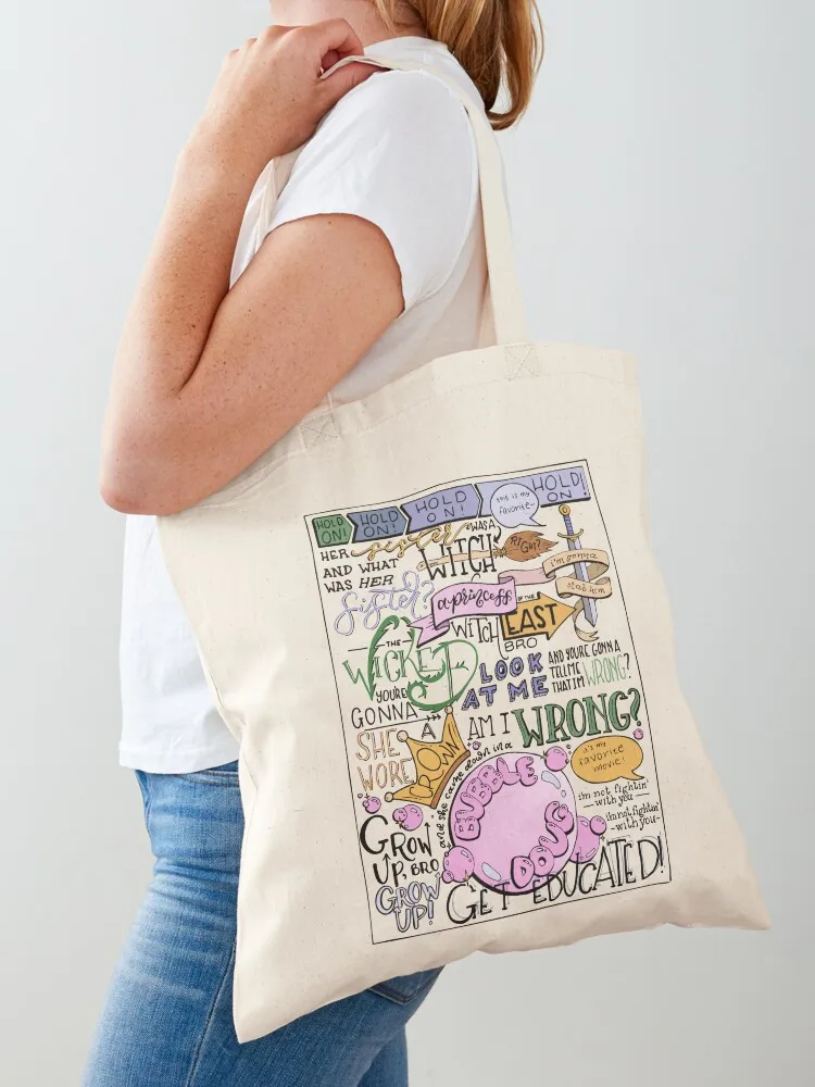 (Colorized) Wicked Witch of the East Bro Hand Lettered Tote Bag supermarket folding bag bags luxury women Women's handbag