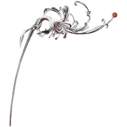 Handwork Lycoris Radiata Flower Hairpin Bridal Wedding Headwear Women Temperament Luxury Hair Stick Cheongsam Hanfu Accessories