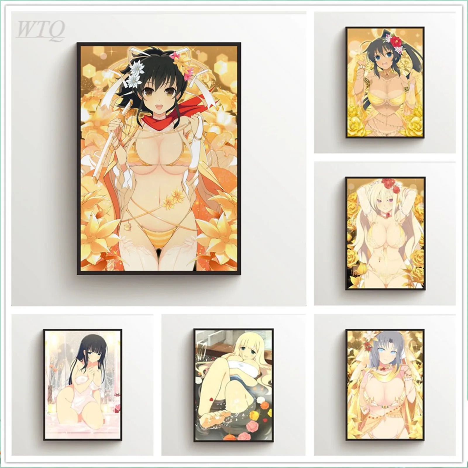 Senran Kagura Bathrobe Wedding Dress Anime Posters Canvas Painting Wall Decor Posters Wall Art Picture Room Decoration Home Deco