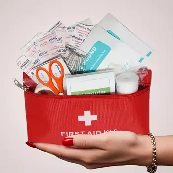 

Portable First Aid Kit, Emergency Medical Bag with Bandages, Scissors & Supplies for Travel, Camping, Home