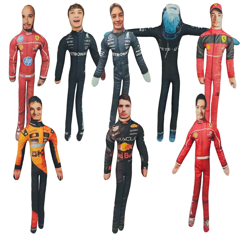 Full Set Novelty 28cm George Russell Racing Driver Abstract Plushie, Bendable Body & Separate Limbs Soft Stuffed Doll, Fun Gift
