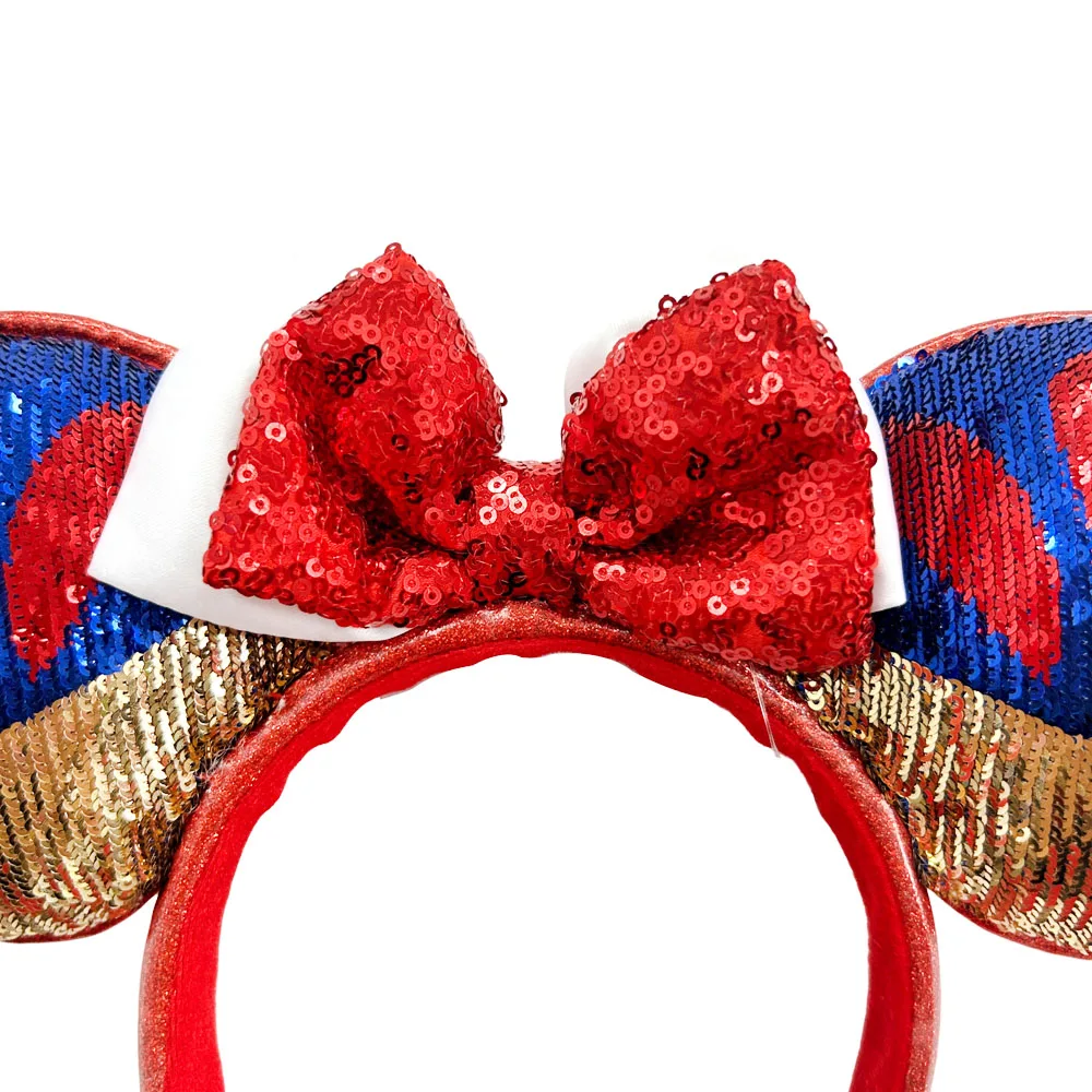 Disney 100 Decades Snow White Sequin Headband Minnie Hair Hoop Adult/Child Cosplay Accessories Mickey Mouse Ear Bambi