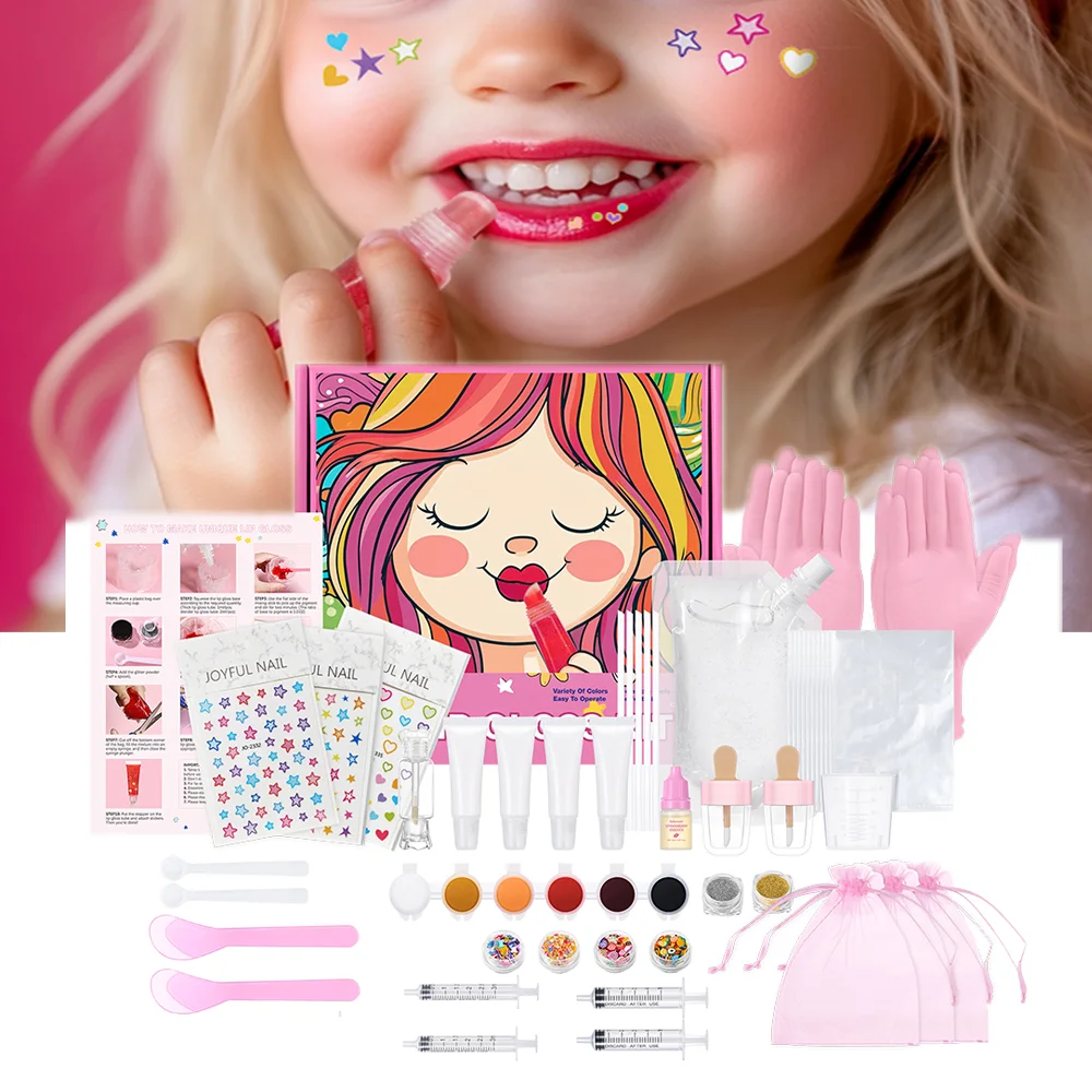 Lip Gloss Base Set Lip Gloss Making Kit Diy Lip Gloss Kit Moisturizing Nourish for Girl Kids Gifts Lip Gloss Pack Set Cosmetics