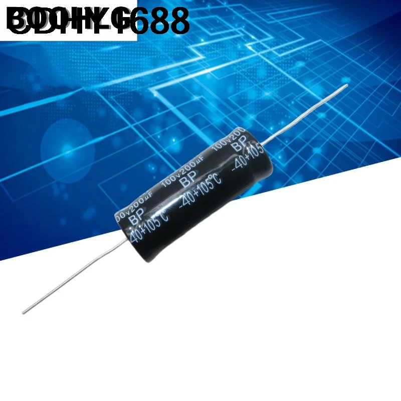 2 قطعة 100V200UF قسم تردد الصوت BP محوري غير القطبية مُكثَّف كهربائيًا 100 فولت 200 فائق التوهج 16X40mm
