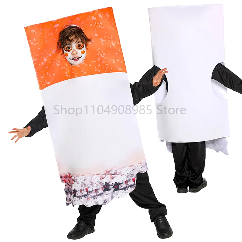 

2025 New Arrival Funny Boys Cigarette Outfit Halloween Fancy Dress Up Children Tobacco Puff Smoke Smoker Costume