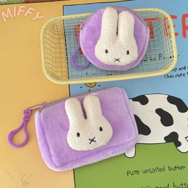 Miffy Kaninchen-Tasche: Einfache, Modische, Kreative Cartoon-Plüsch-Aufbewahrungstasche, Miffy Schlüsseltasche, Modische Leichte Tragbare Münzbörse, Kopfhörertasche
