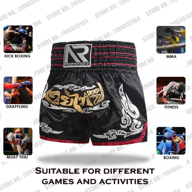 Pantaloncini Muay Thai da uomo pantaloncini da Kick Boxing donna bambino arti marziali abbigliamento da allenamento palestra Grappling Kickboxing