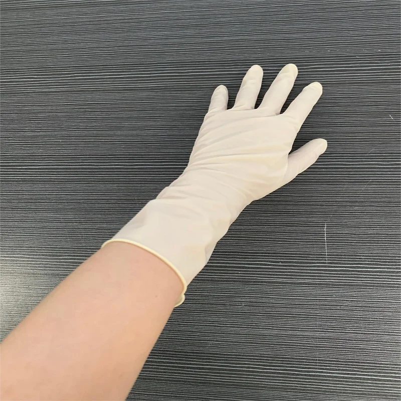 Medispo KBD (1pair) powder free textured rubber extended gloves   KBD (1 pair)  about 30cm long